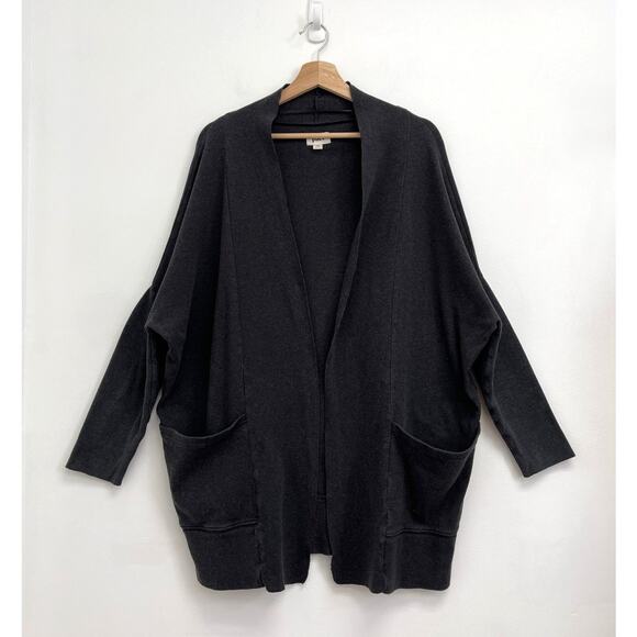 PACT Airplane Open Front Organic Cotton Travel Oversized Wrap Cardigan - M/L - Picture 2 of 9